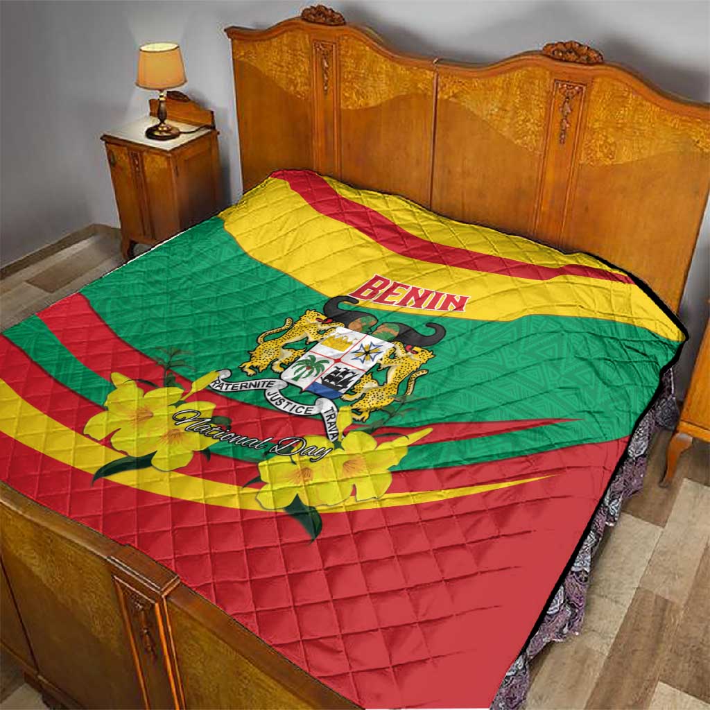 Happy Benin National Day Quilt Fraternite Justice Travail LT15