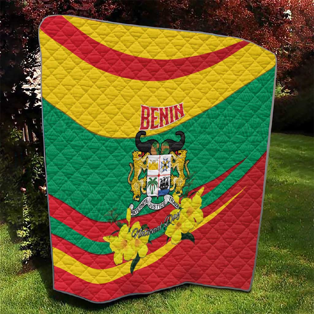 Happy Benin National Day Quilt Fraternite Justice Travail LT15