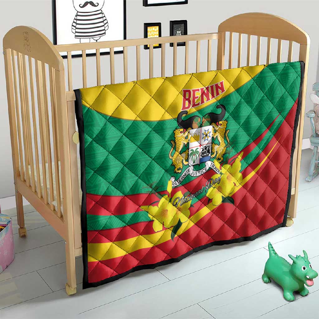 Happy Benin National Day Quilt Fraternite Justice Travail LT15