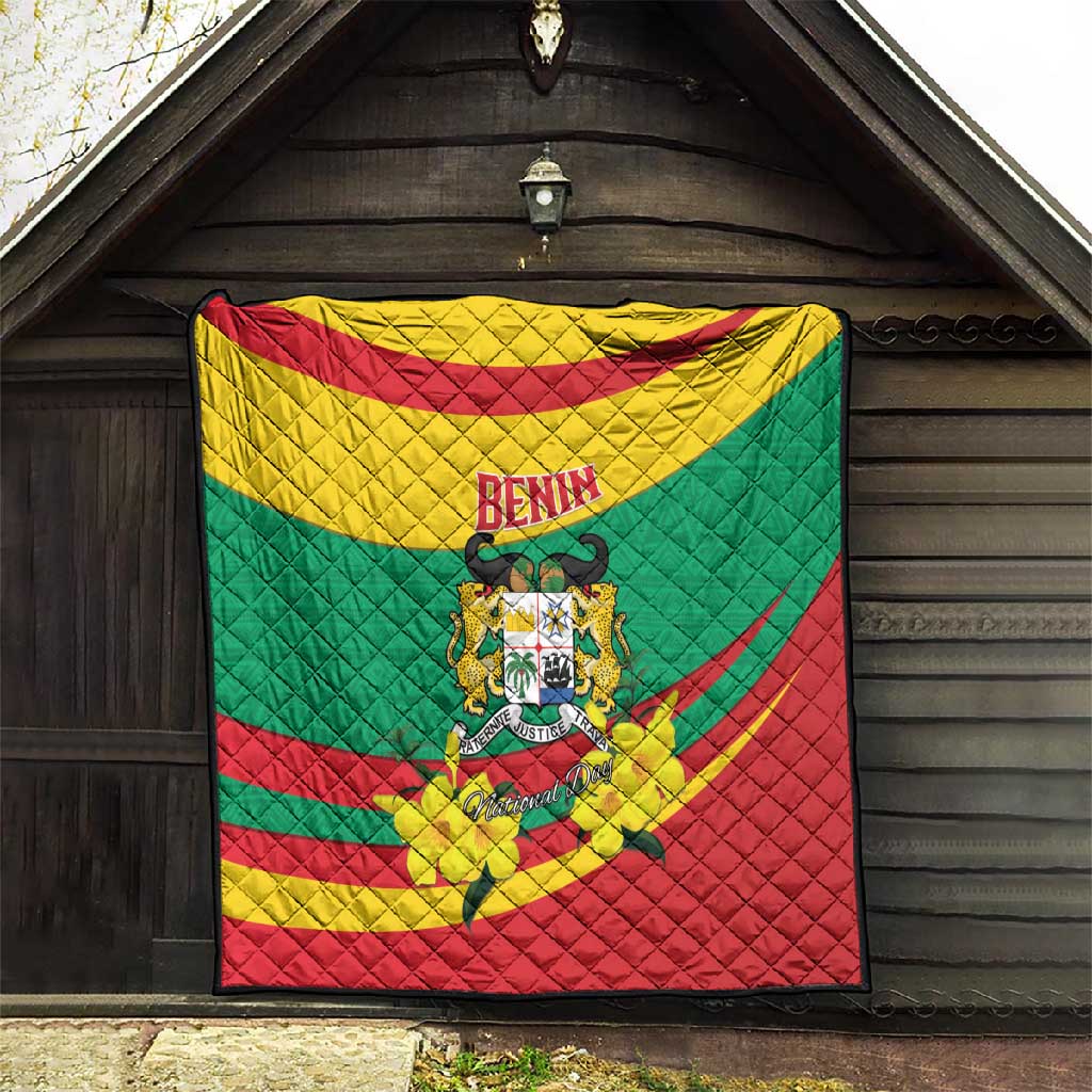 Happy Benin National Day Quilt Fraternite Justice Travail LT15