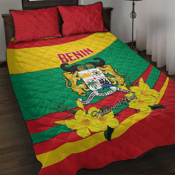 Happy Benin National Day Quilt Bed Set Fraternite Justice Travail LT15