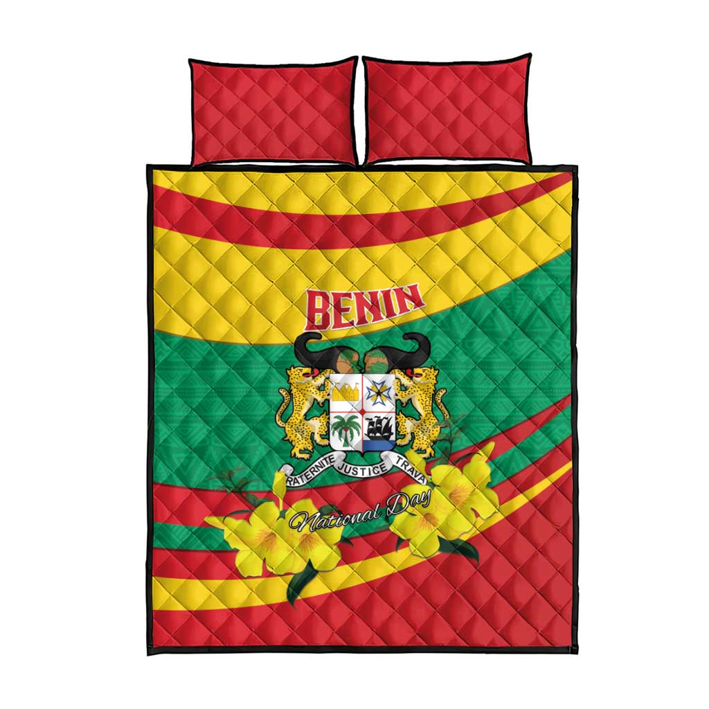 Happy Benin National Day Quilt Bed Set Fraternite Justice Travail LT15