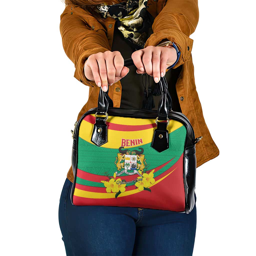 Benin National Day Shoulder Handbag Coat Of Arms Yellow Allamanda LT15