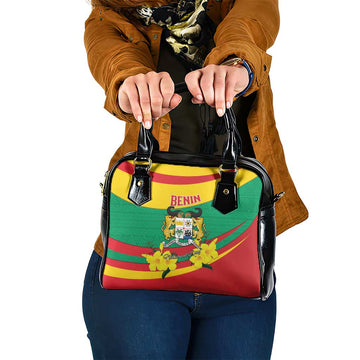 Benin National Day Shoulder Handbag Coat Of Arms Yellow Allamanda LT15