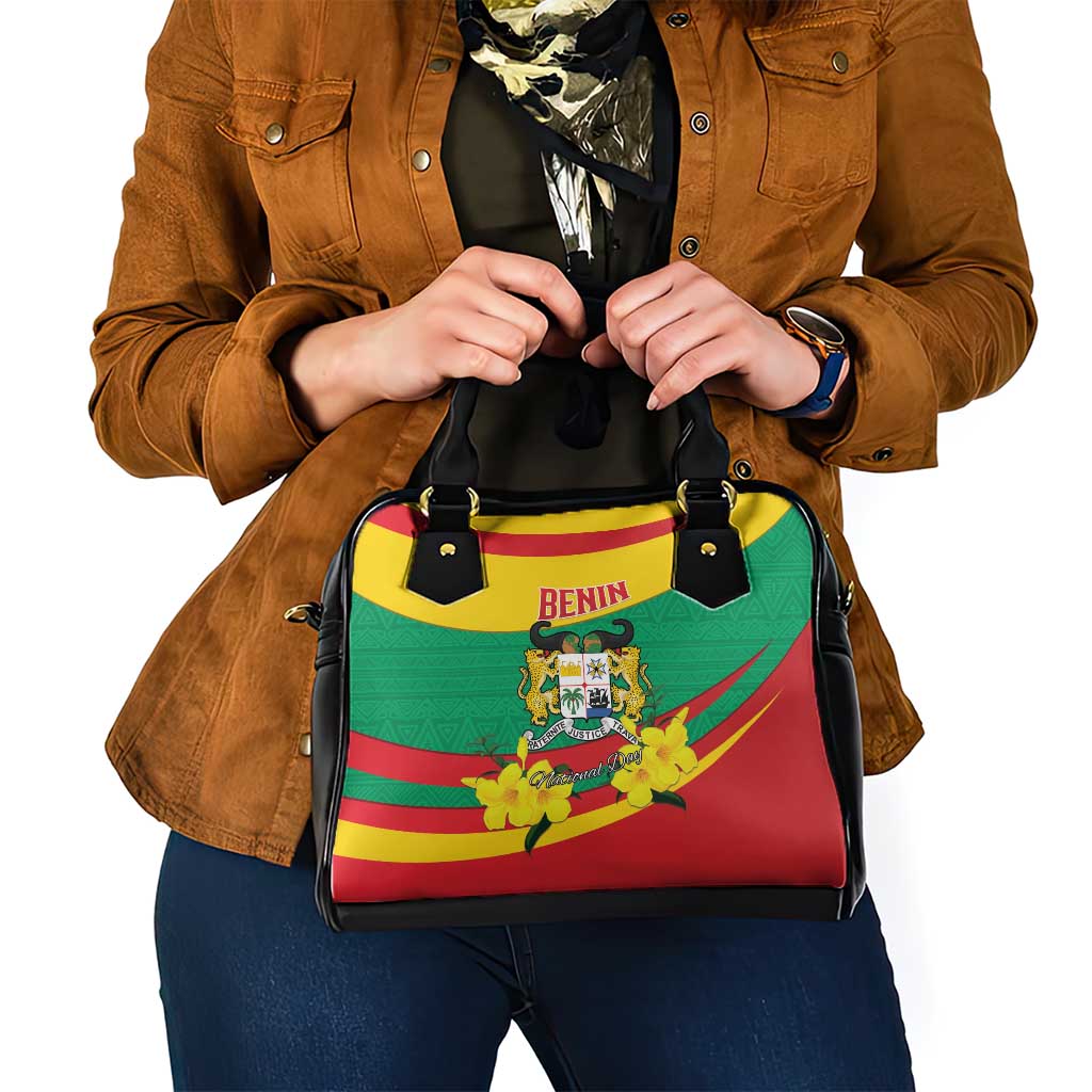 Benin National Day Shoulder Handbag Coat Of Arms Yellow Allamanda LT15