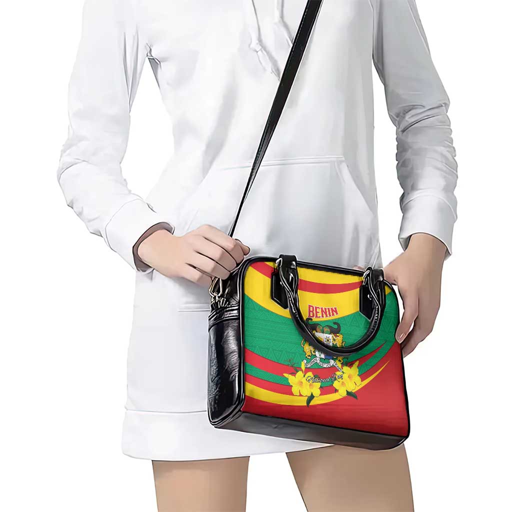 Benin National Day Shoulder Handbag Coat Of Arms Yellow Allamanda LT15