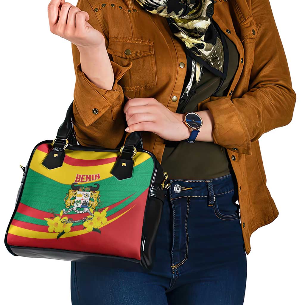 Benin National Day Shoulder Handbag Coat Of Arms Yellow Allamanda LT15