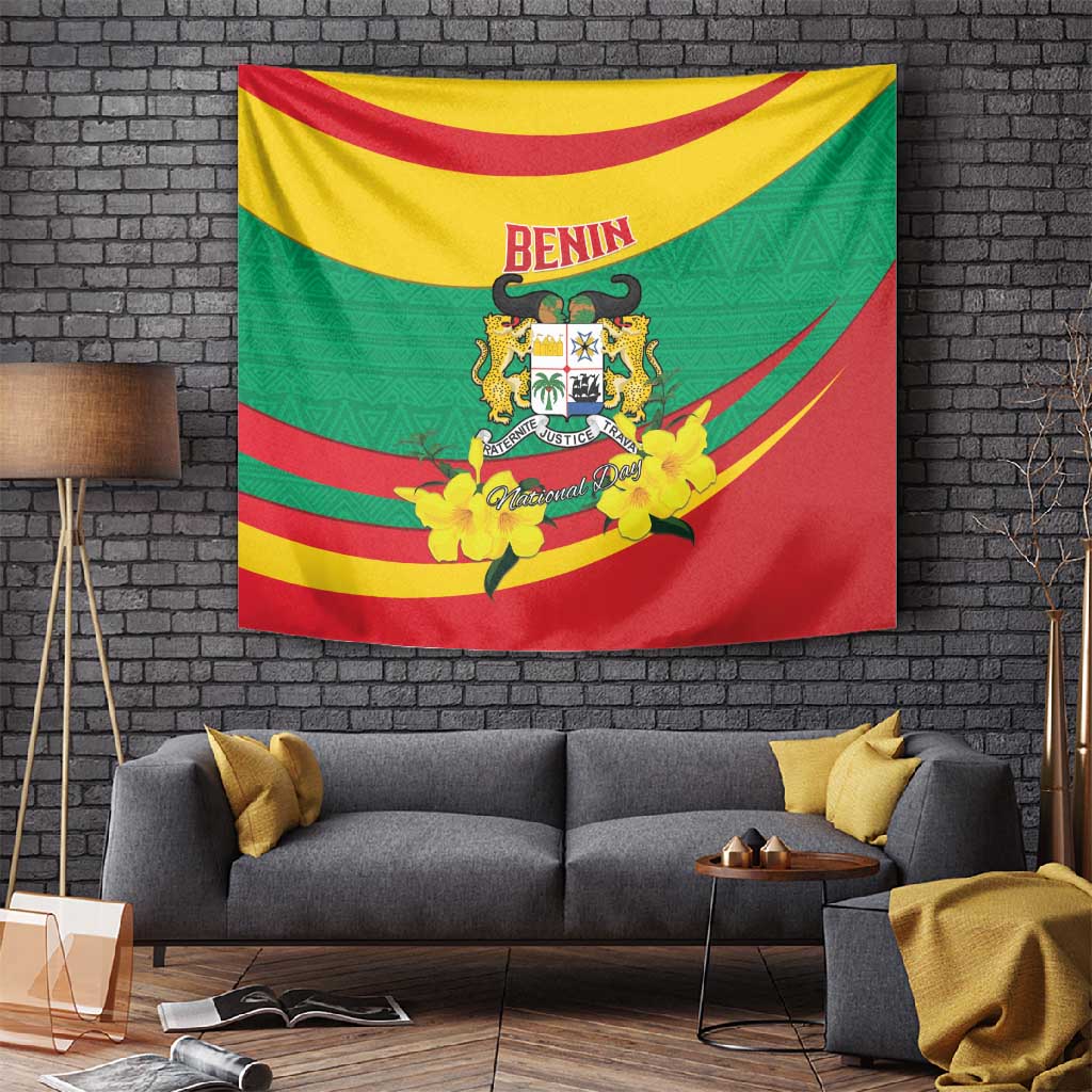 Happy Benin National Day Tapestry Fraternite Justice Travail LT15