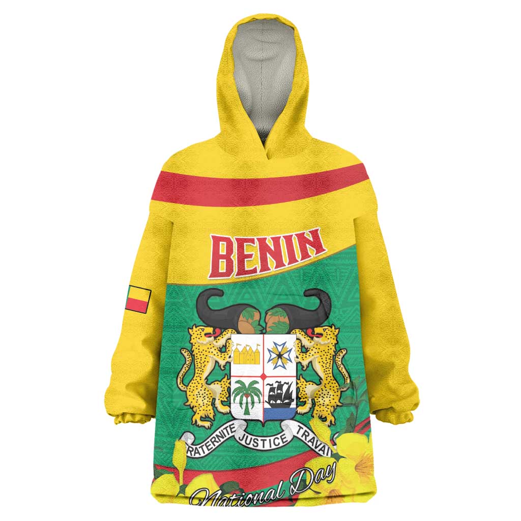 Personalized Happy Benin National Day Wearable Blanket Hoodie Fraternite Justice Travail LT15