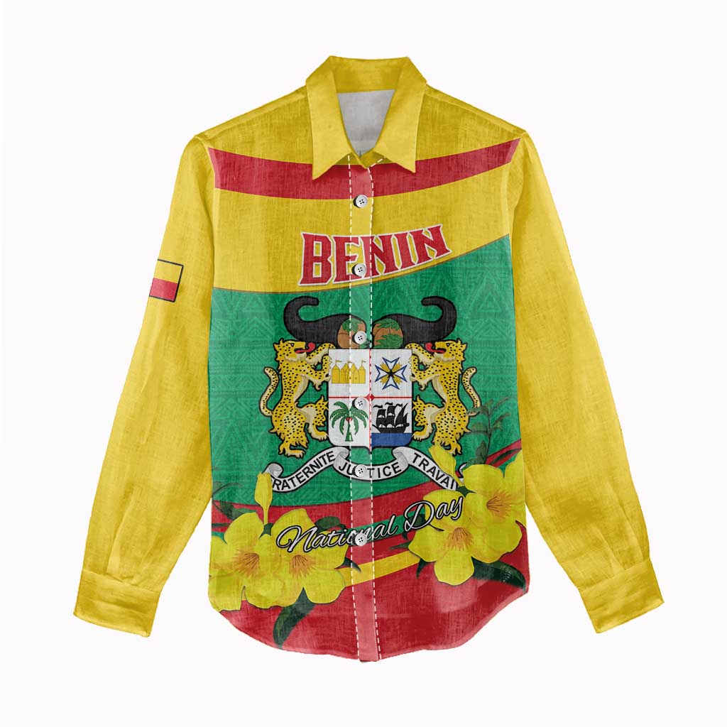 Personalized Happy Benin National Day Women Casual Shirt Fraternite Justice Travail LT15