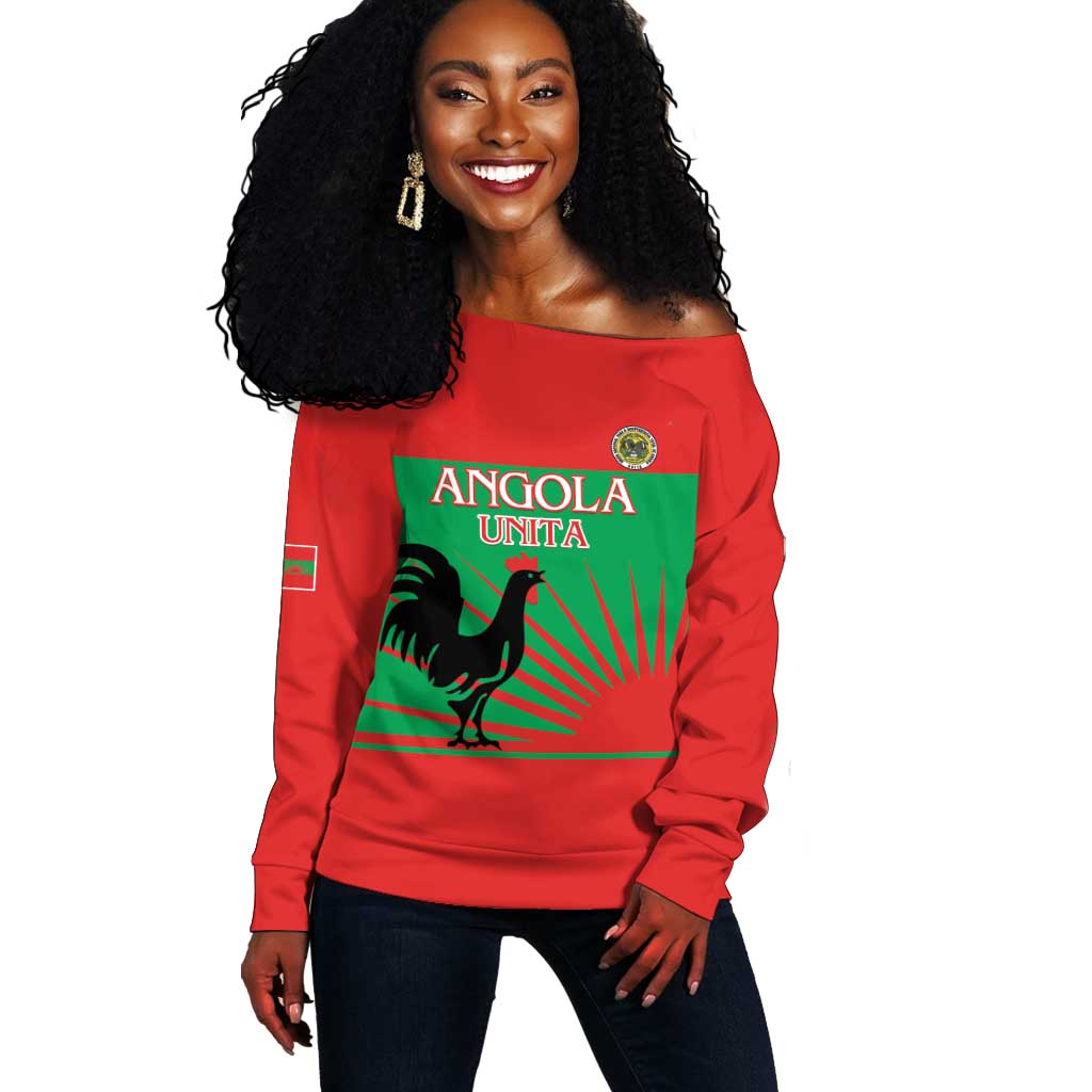 Personalized Angola Off Shoulder Sweater UNITA  Party Flag Style LT15