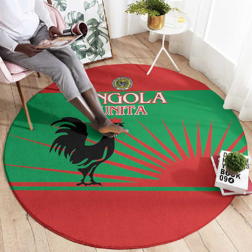 Angola Round Carpet UNITA  Party Flag Style LT15
