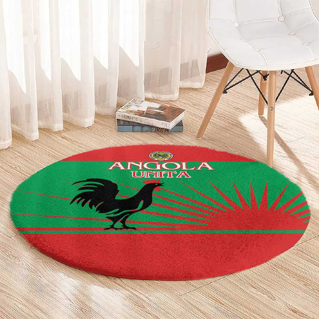 Angola Round Carpet UNITA  Party Flag Style LT15