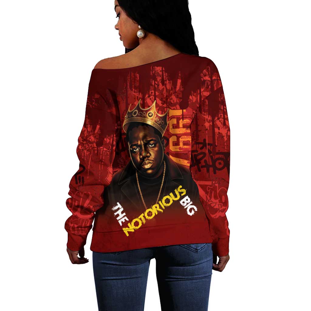 Biggie Smalls Forever Since 1997 Off Shoulder Sweater Big Black Hip Hop LT15
