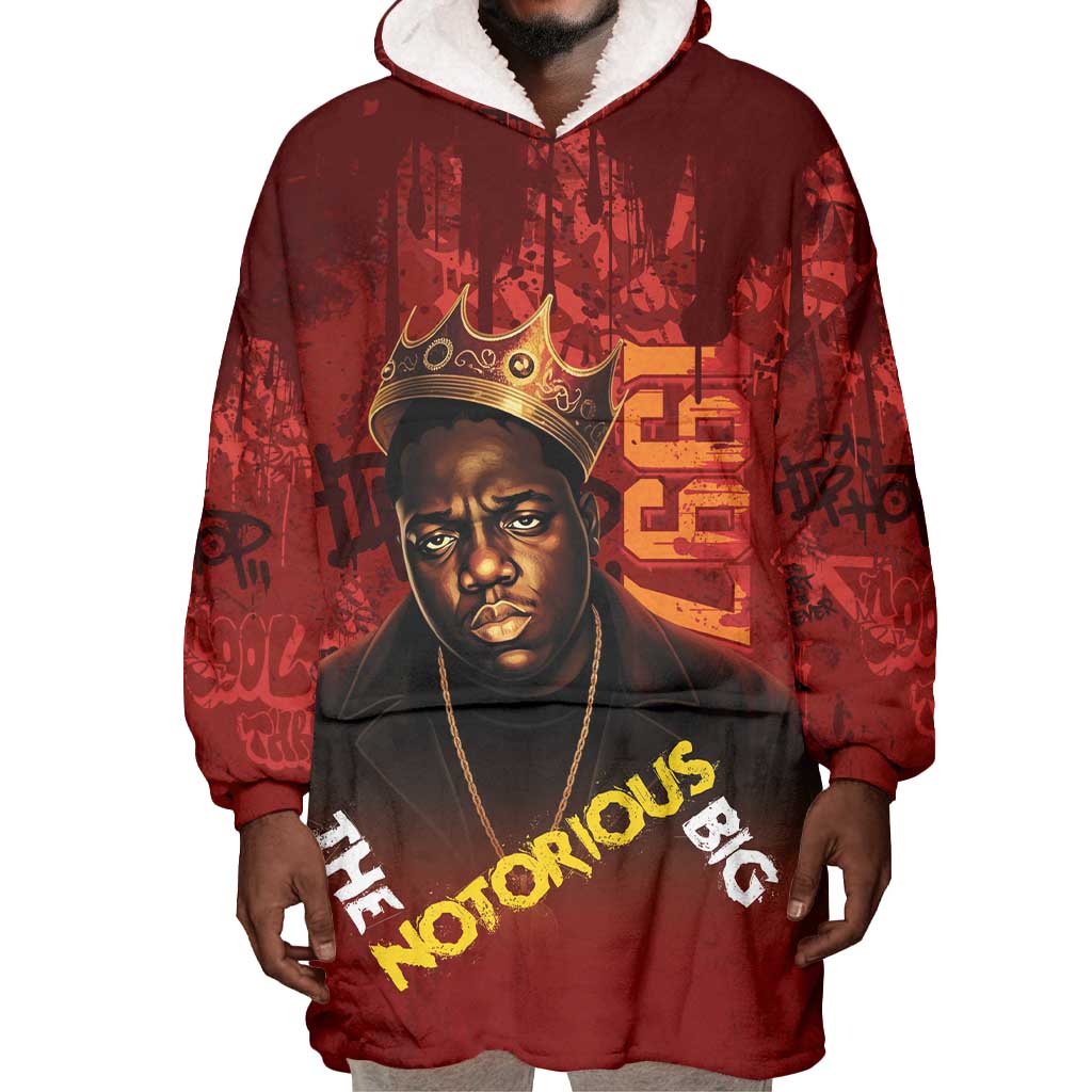 Biggie Smalls Forever Since 1997 Wearable Blanket Hoodie Big Black Hip Hop LT15