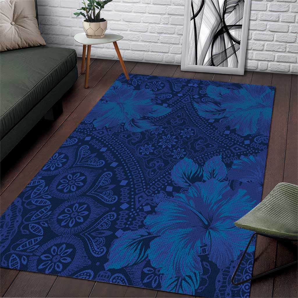 Afro Hibiscus Tropical Area Rug ShweShwe African Pattern LT15