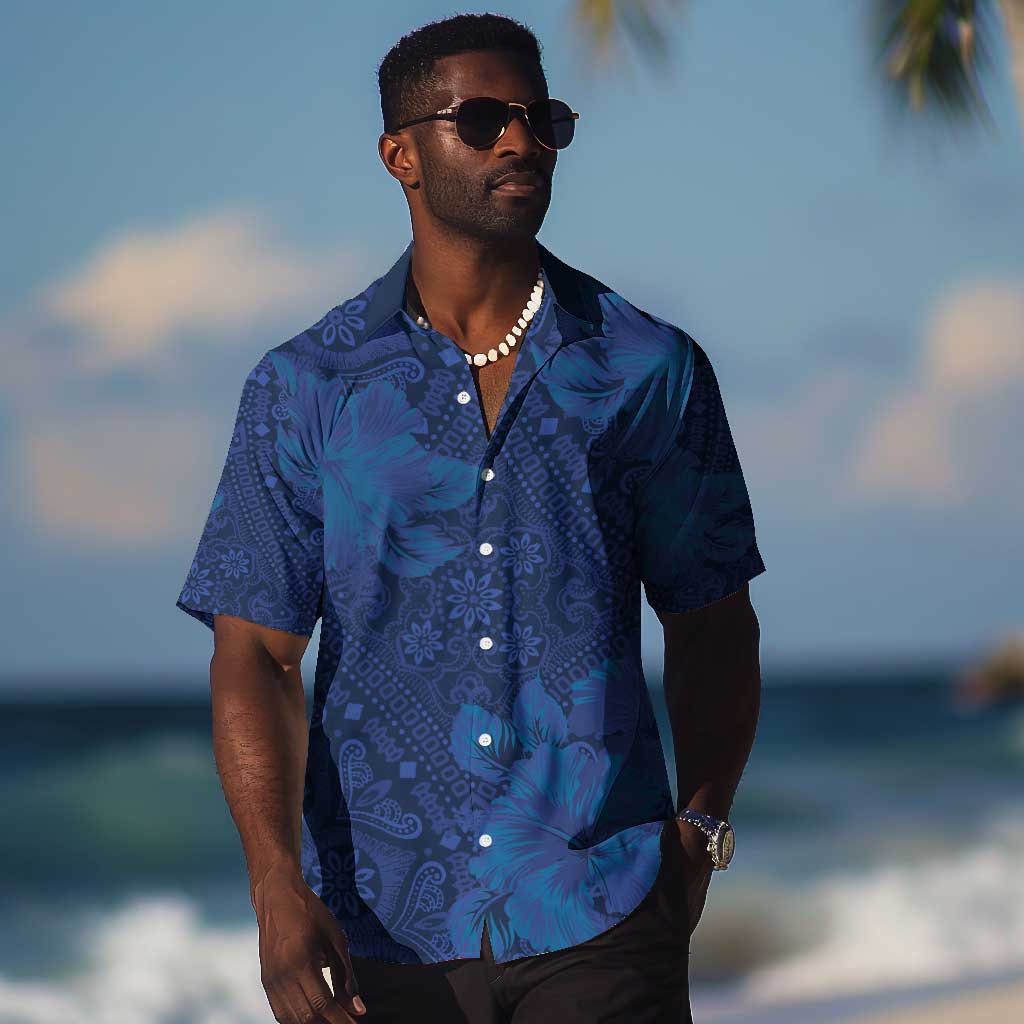 Afro Hibiscus Tropical Hawaiian Shirt ShweShwe African Pattern LT15