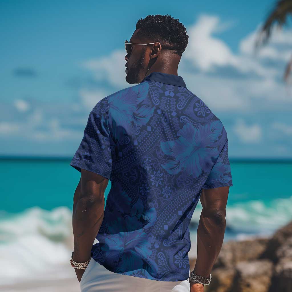 Afro Hibiscus Tropical Hawaiian Shirt ShweShwe African Pattern LT15