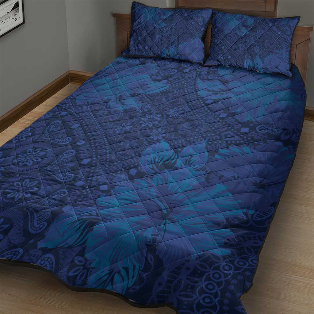 Afro Hibiscus Tropical Quilt Bed Set ShweShwe African Pattern LT15