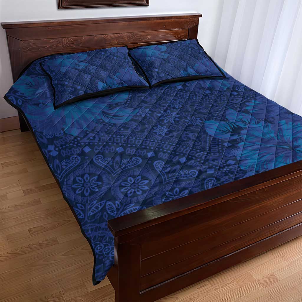 Afro Hibiscus Tropical Quilt Bed Set ShweShwe African Pattern LT15