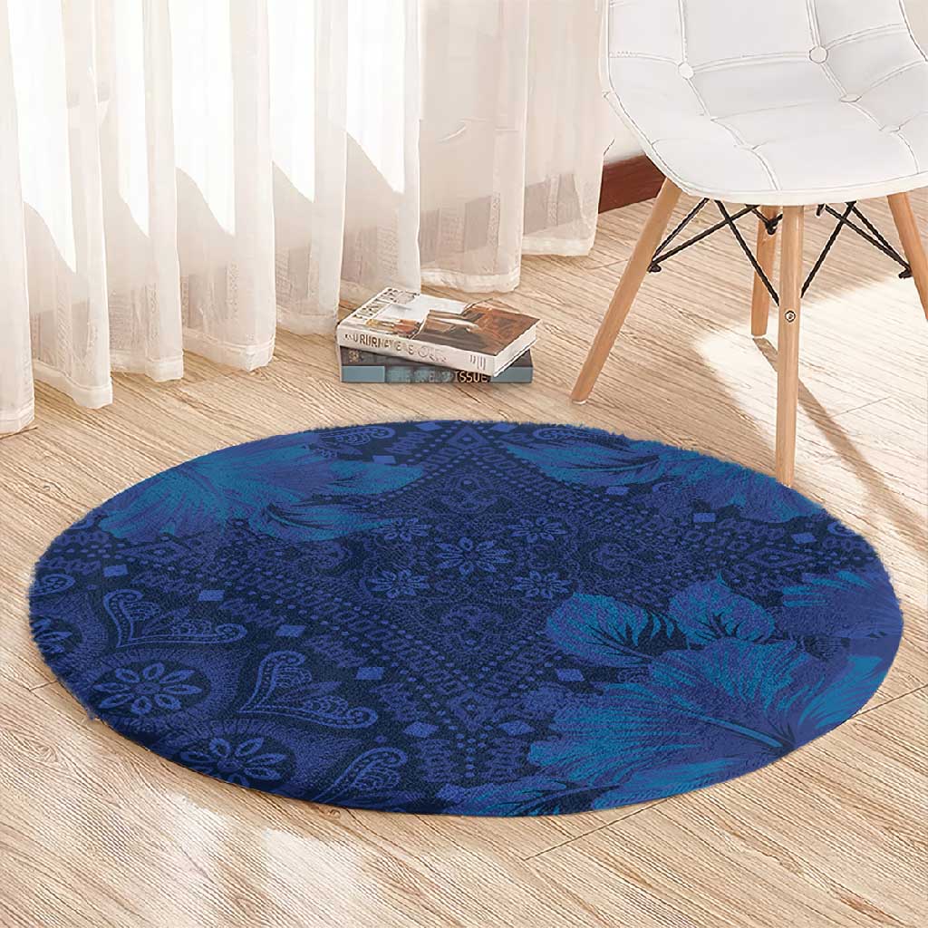 Afro Hibiscus Tropical Round Carpet ShweShwe African Pattern LT15
