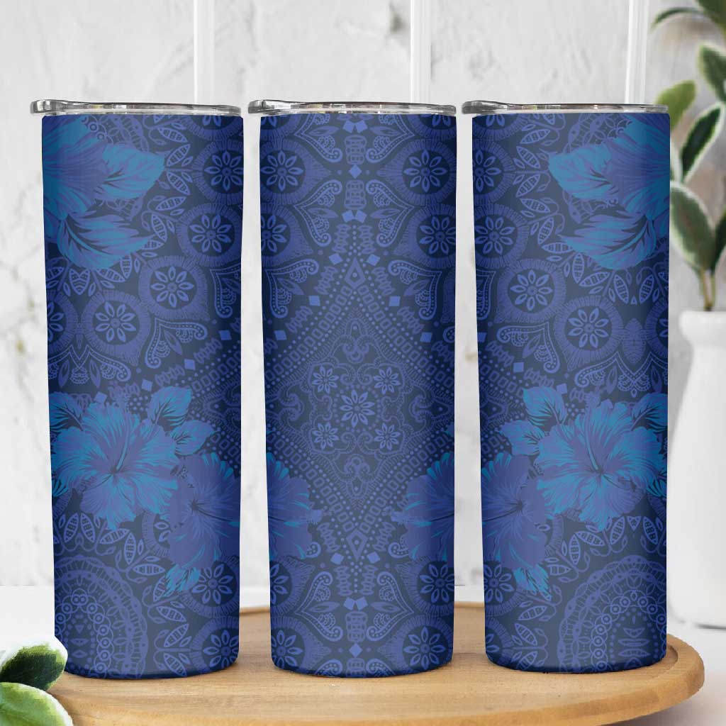 Afro Hibiscus Tropical Skinny Tumbler ShweShwe African Pattern LT15