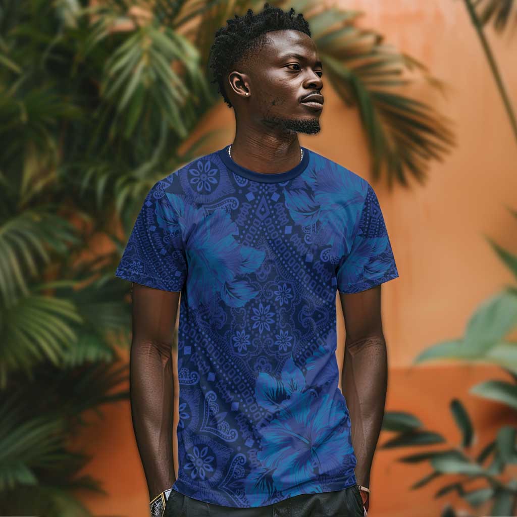 Afro Hibiscus Tropical T shirt ShweShwe African Pattern LT15