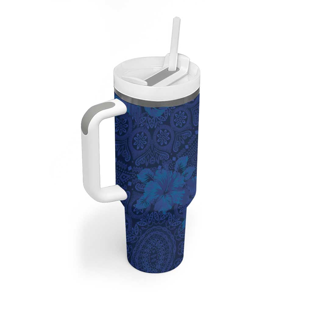 Afro Hibiscus Tropical Tumbler With Handle ShweShwe African Pattern LT15