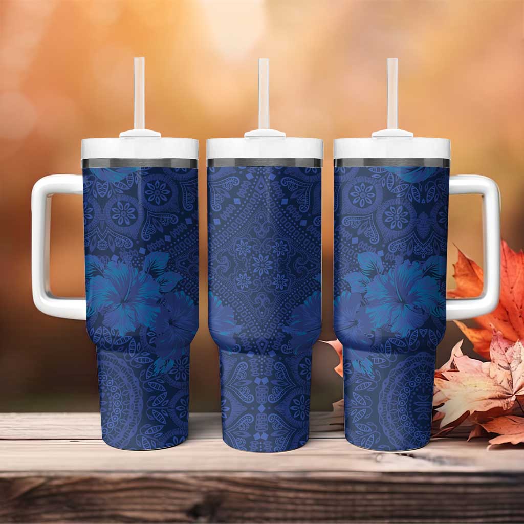 Afro Hibiscus Tropical Tumbler With Handle ShweShwe African Pattern LT15