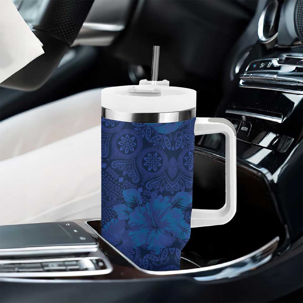 Afro Hibiscus Tropical Tumbler With Handle ShweShwe African Pattern LT15