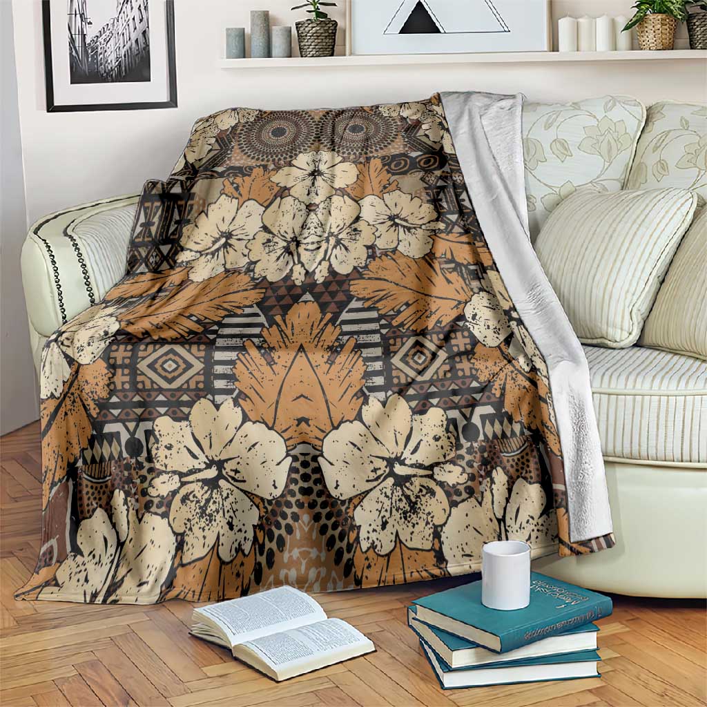 Afro Hibiscus Tropical Blanket African Pattern LT15