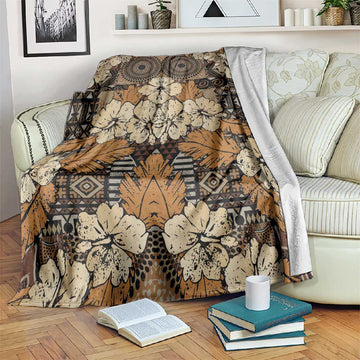 Afro Hibiscus Tropical Blanket African Pattern LT15