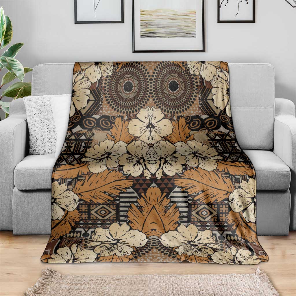 Afro Hibiscus Tropical Blanket African Pattern LT15