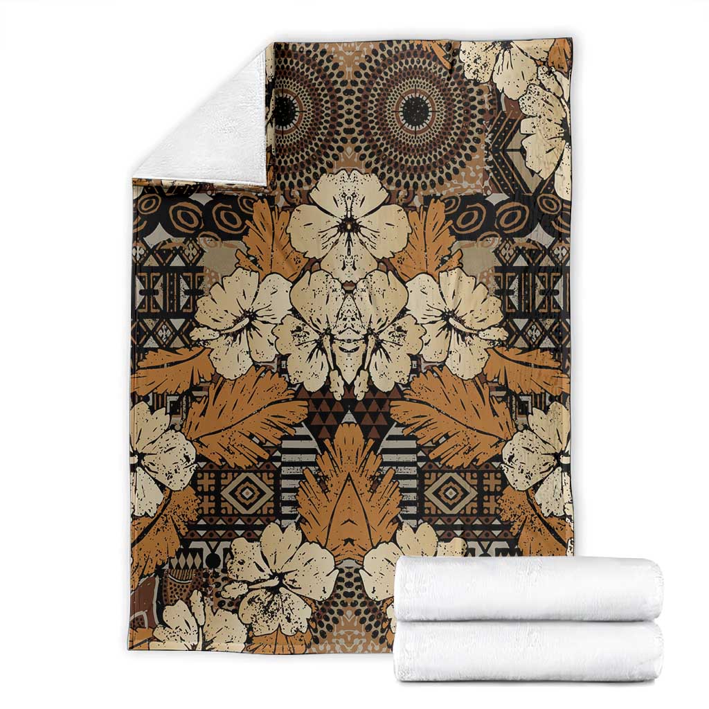 Afro Hibiscus Tropical Blanket African Pattern LT15