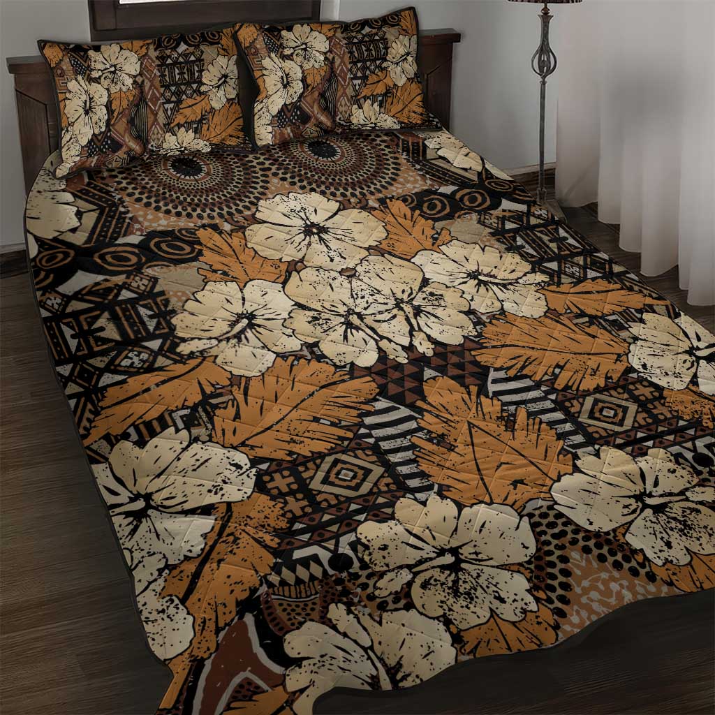 Afro Hibiscus Tropical Quilt Bed Set African Pattern LT15