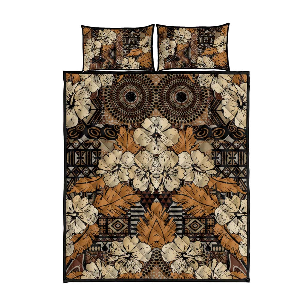 Afro Hibiscus Tropical Quilt Bed Set African Pattern LT15