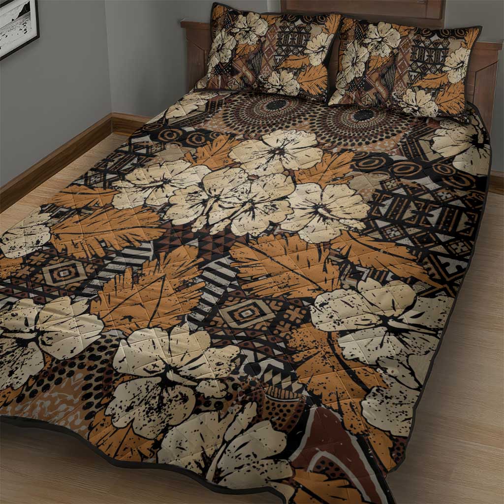 Afro Hibiscus Tropical Quilt Bed Set African Pattern LT15