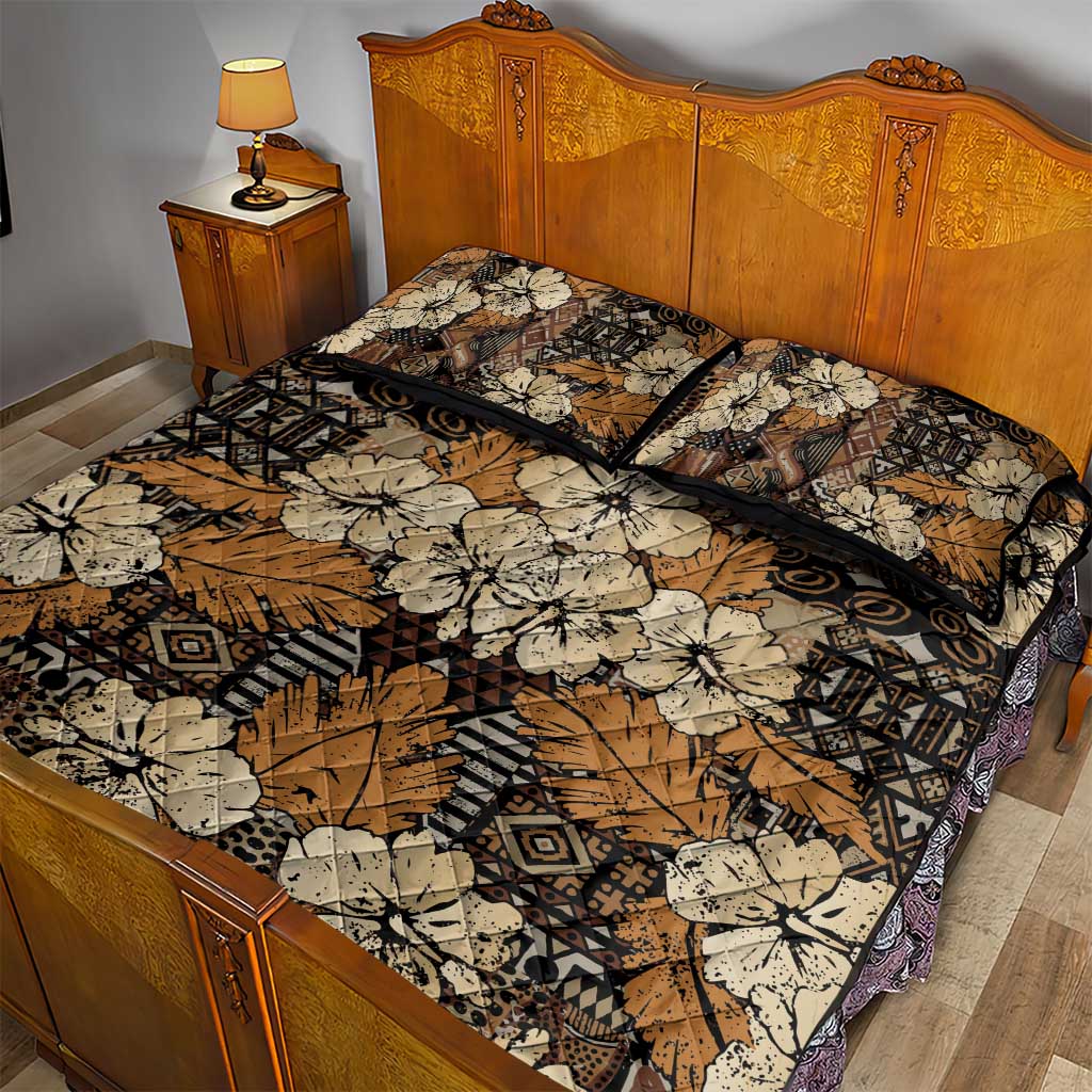 Afro Hibiscus Tropical Quilt Bed Set African Pattern LT15