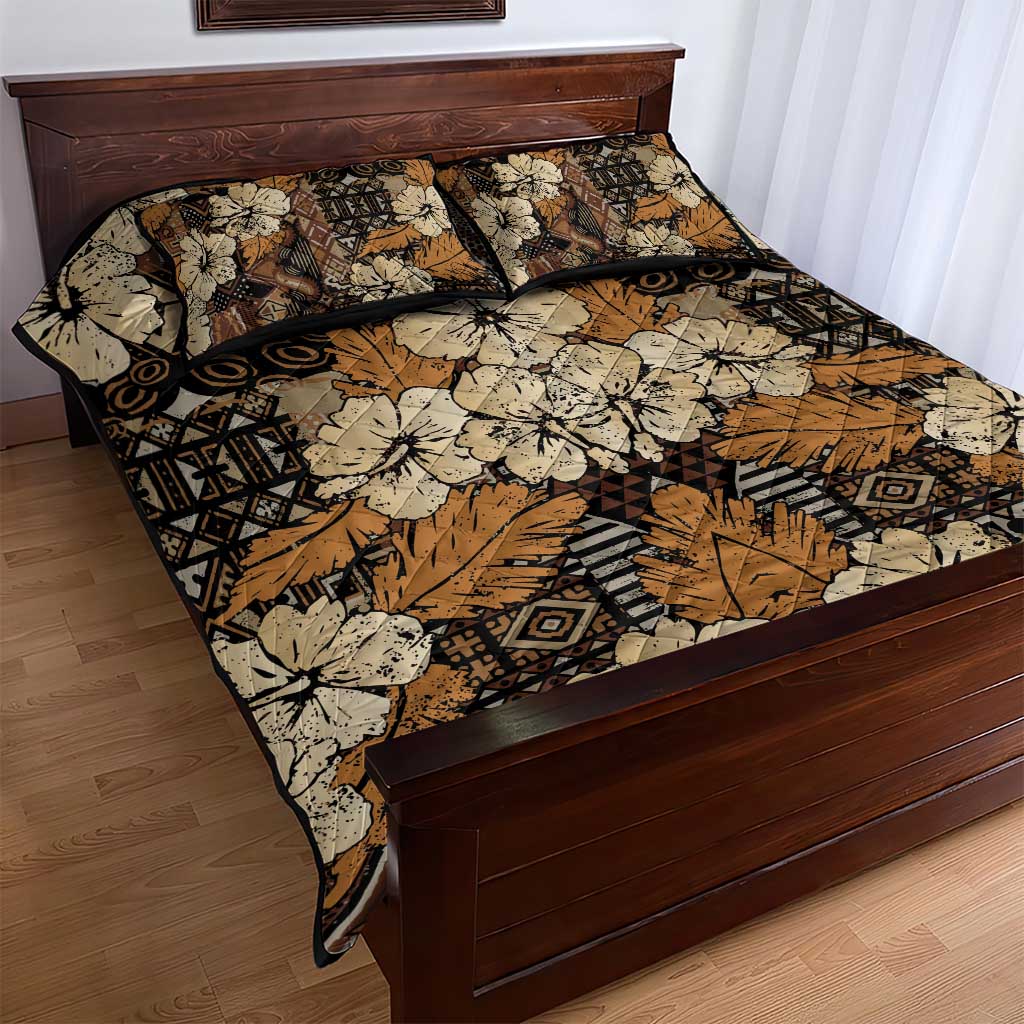 Afro Hibiscus Tropical Quilt Bed Set African Pattern LT15