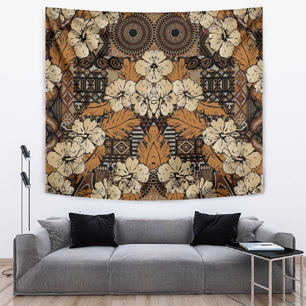 Afro Hibiscus Tropical Tapestry African Pattern LT15