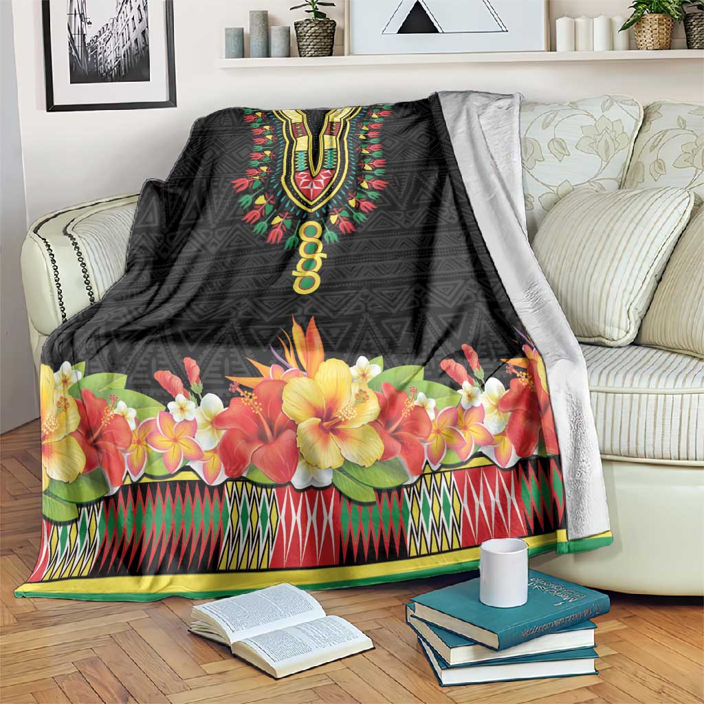Afro Hibiscus Tropical Blanket Dashiki African Pattern LT15