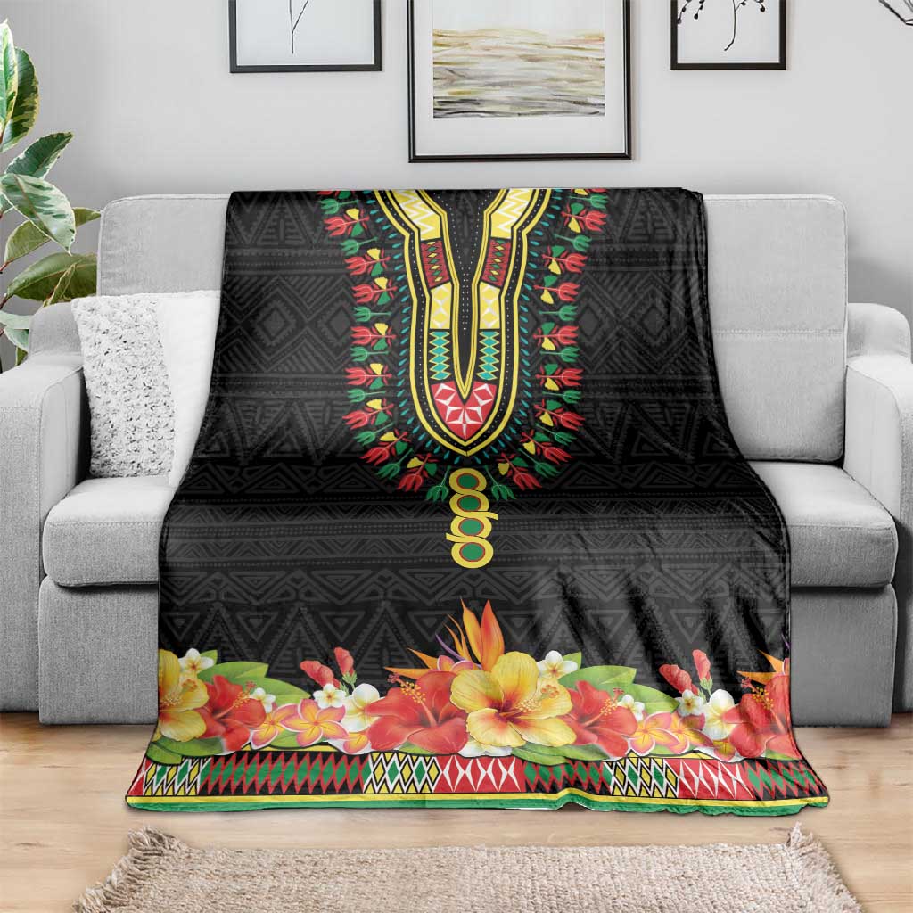 Afro Hibiscus Tropical Blanket Dashiki African Pattern LT15