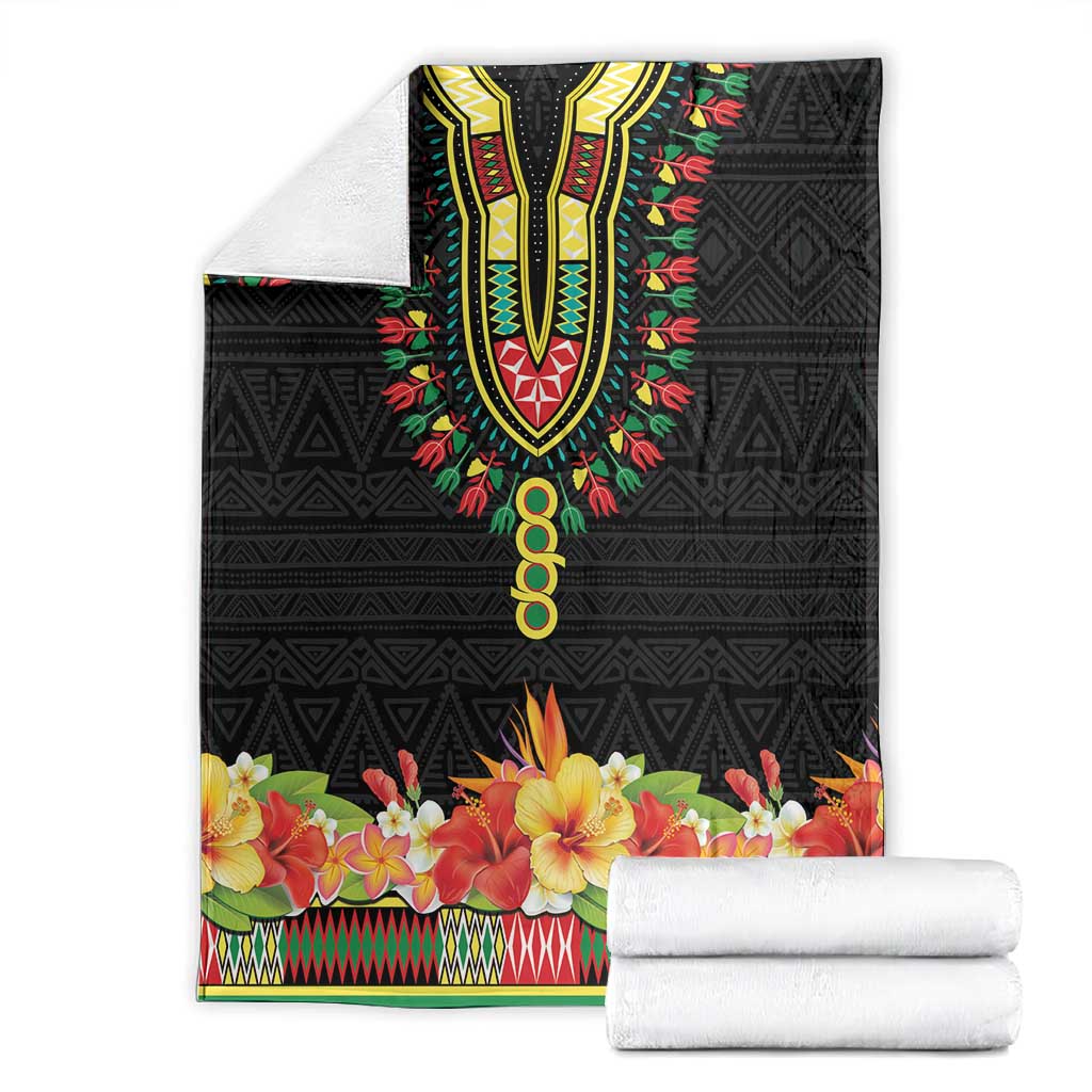 Afro Hibiscus Tropical Blanket Dashiki African Pattern LT15