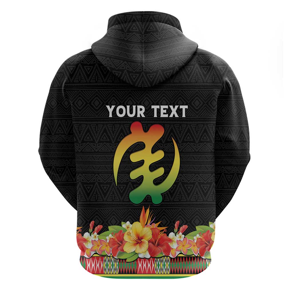 Personalized Hibiscus Mix Dashiki African Pattern Hoodie Adinkra Symbol LT15