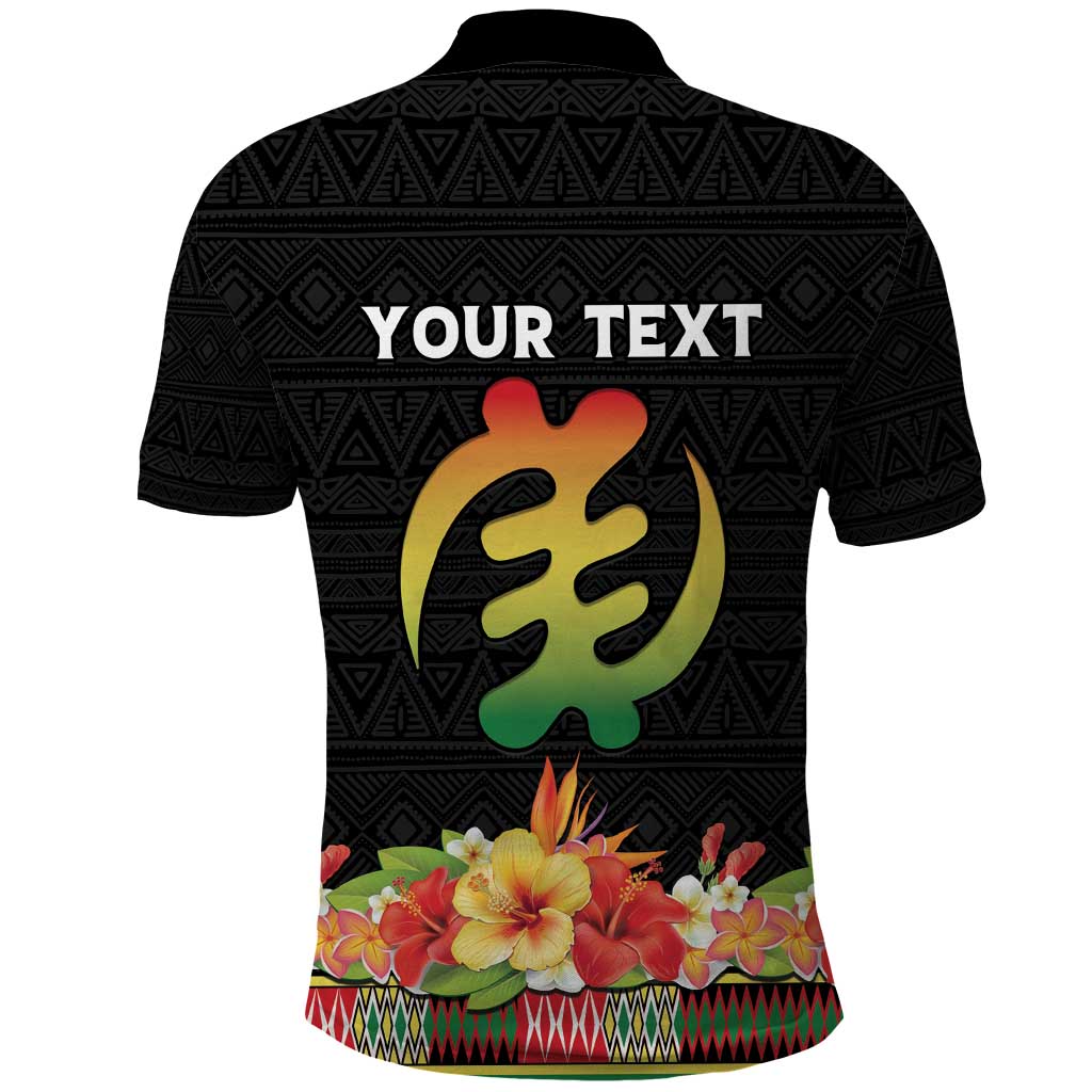 Personalized Hibiscus Mix Dashiki African Pattern Polo Shirt Adinkra Symbol LT15