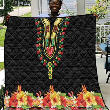 Afro Hibiscus Tropical Quilt Dashiki African Pattern LT15