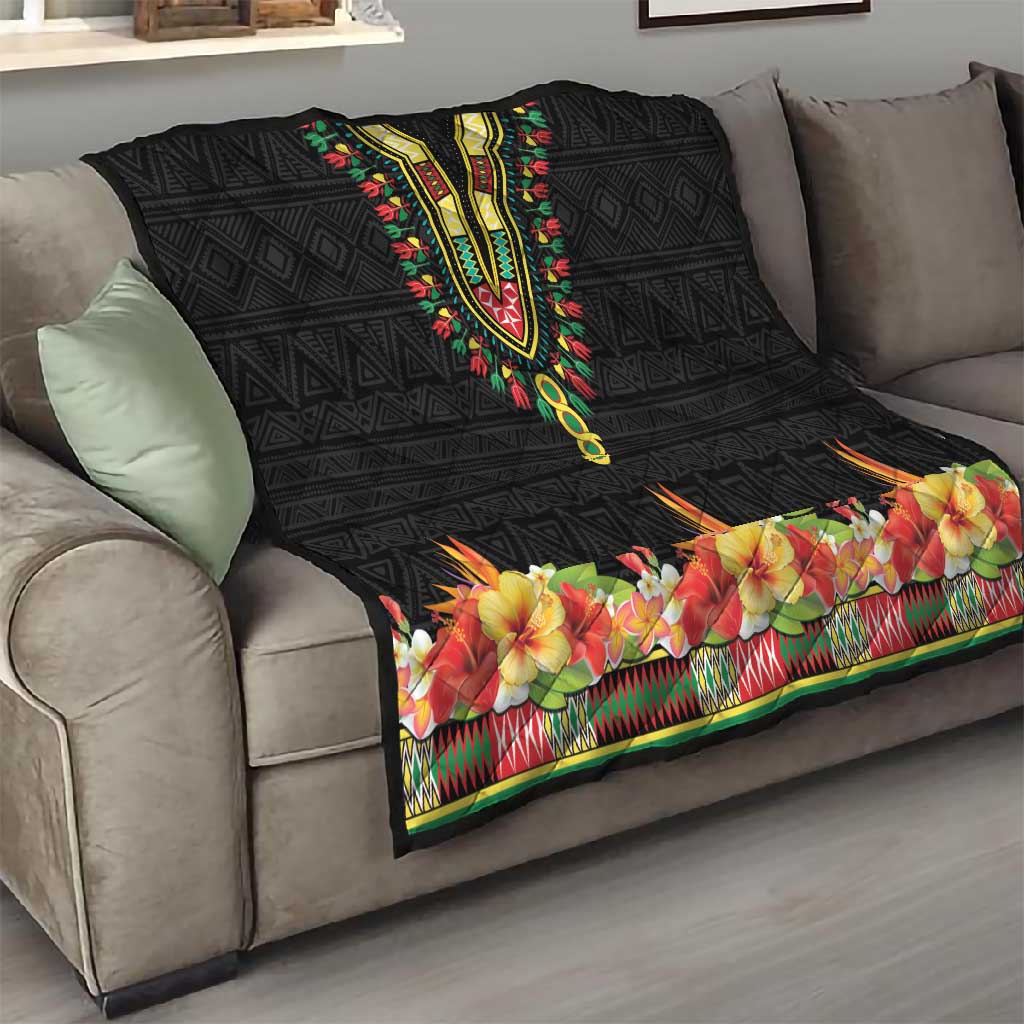 Afro Hibiscus Tropical Quilt Dashiki African Pattern LT15