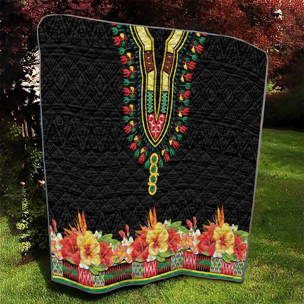 Afro Hibiscus Tropical Quilt Dashiki African Pattern LT15