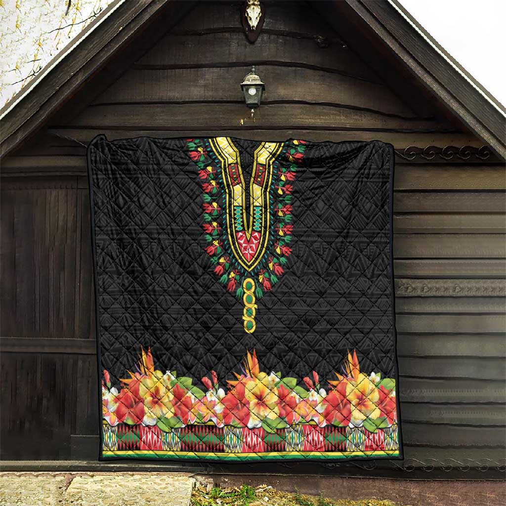 Afro Hibiscus Tropical Quilt Dashiki African Pattern LT15