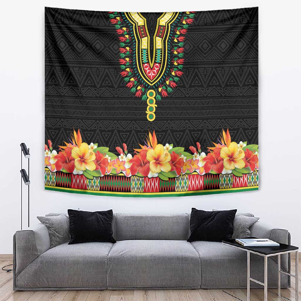 Afro Hibiscus Tropical Tapestry Dashiki African Pattern LT15